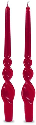 Set da 4 candele artigianali con spirale Voluta - Altezza 30 cm - Bordeaux-Cereria Di Giorgio