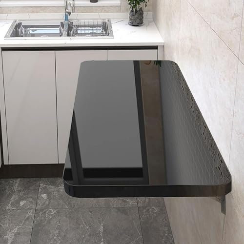 Drop-Leaf Folding Floating Table for Small Spaces - White Wall Mounted Laundry Folding Table, Space-Saving Solution for Kitchen & Dining