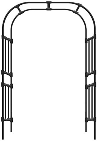 Arche de rose en métal 180 cm noir pergola tonnelle pour plantes grimpantes décoration de jardin