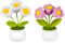 ZUXOLBIN 2PCS Crochet Flower Potted White Purple Lily of The Valley Mini Potted Flowers Artificial Knitted Potted Plant Fake Flowers Cute Desk Decor for Women Mom Office Car Dashboard Gifts