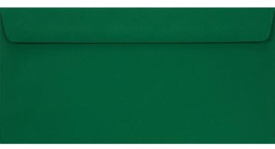 Netuno 100 farbige Briefumschläge Dunkelgrün DIN Lang 11 x 22 cm 115g Sirio Color Foglia Papier Umschläge DL elegant Einladungsumschläge für Hochzeit Geburtstag Taufe Weihnachten Ostern Briefkuverts