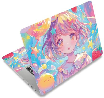 PLIGREAT Kawaii Pegatinas para la piel del ordenador portátil para niñas de 12 pulgadas, 13 pulgadas, 13,3 pulgadas, 14 y 15 pulgadas, para ordenador portátil, universal, extraíble, vinilo, cuaderno