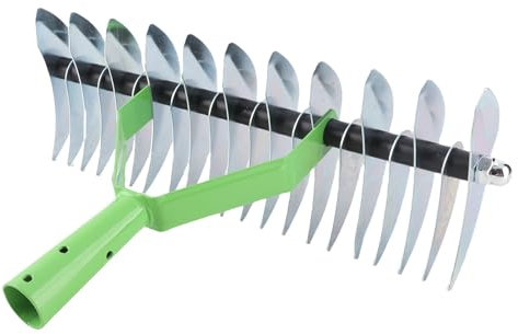 Acciaio inossibile rastrello rastrella in modo efficiente i detriti promuovendo la crescita atta per la cura del prato e il giardinaggio