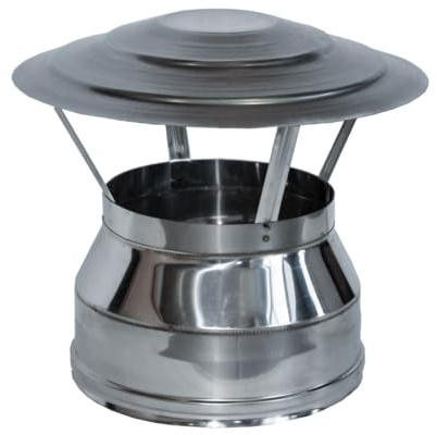 Comignolo Cappello Cinese Coibentato Doppia Parete in Lana di Roccia - in Acciaio Inox AISI 304 BA SP. 5/10 – per Camini (Ø130-180 mm)