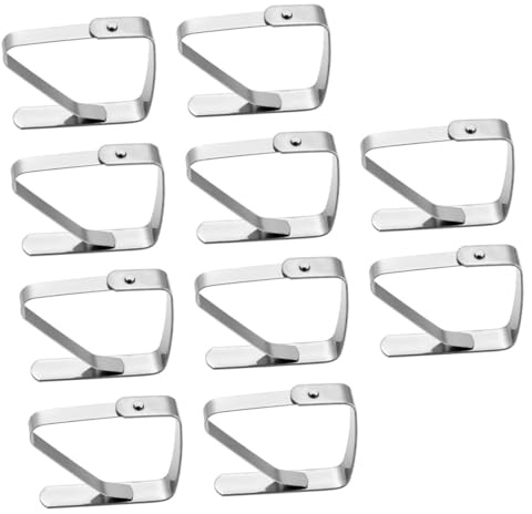 FUNOMOCYA 10piezas Pinzas para Manteles De Mesa Inoxidable Sujetamanteles y Resistente
