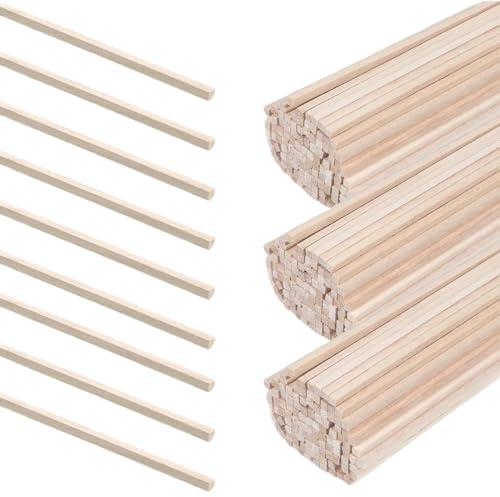 Träpinnar för Byggstavar, 30 cm Långa, 120 Stycken i Bulk