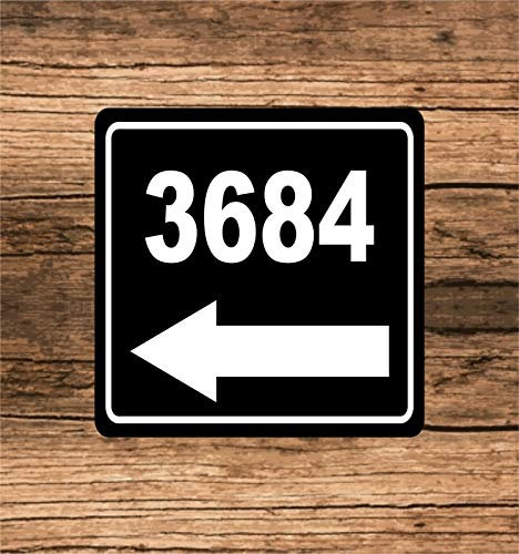 Lotusworld - Segnale personalizzato per indirizzo di casa, in alluminio, con numero civico, freccia sinistra, 30,5 x 30,5 cm