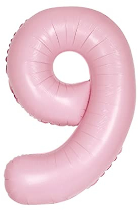 Unique Party 13889 - Riesenzahl 9 Luftballon - 86 cm - Matt Hellrosa