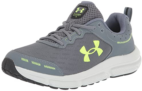 Under Armour Mens Charged Assert 10, Gravel/Gravel/Lime Surge, 10