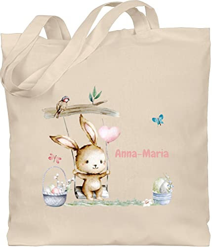 Baumwolltasche - Ostergeschenke Ostern - Hase Süß Kinder personalisiert I Osterhase - Unisize - Naturweiß - stoffbeutel kaninchen oster jutetasche osterhasen name erwachsene hasen tasche