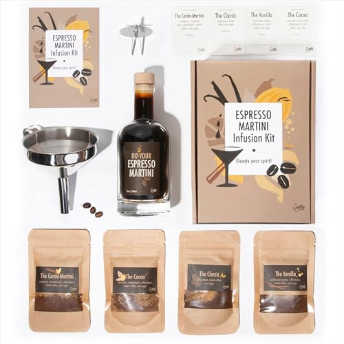 Espresso Martini Infusion Kit | Hausgemachte Cocktails Kit | Geschenkset für Espresso Martini Liebhaber | Geschenk für Männer & Frauen
