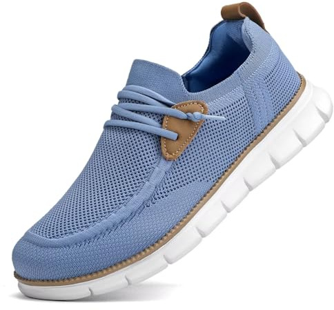 Mens Boat Loafers Shoes Slip On Casual Fashion Mesh Business Dress Oxfords Walking Sneakers Mesh Work Lightweight Soft Sole