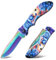 Plys Coltello tascabile Coltello pieghevole Coltello da sopravvivenza con lama affilata in acciaio inossidabile Coltello da sopravvivenza Blu motivo floreale
