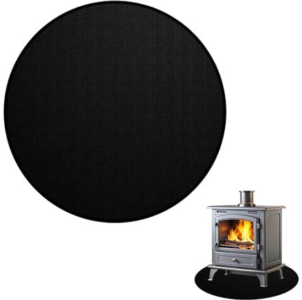 Golgner Base ignífuga de 100 cm, redonda, ignífuga, alfombra ignífuga, alfombra para barbacoa, alfombra para chimenea, fibra de vidrio, lámina de aluminio, para césped, suelo, terraza, camping, etc