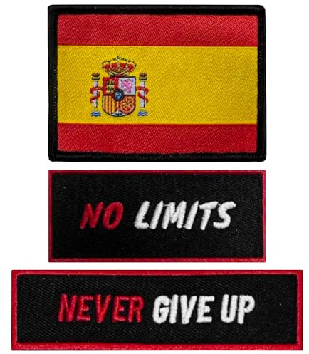 BAPLONEX® Pack de 3 Parches Mochila Militar con Diseño Bordado y Original | Parche Bandera España para Mochila Tactica Cross Training con Cierre Macho y Hembra.