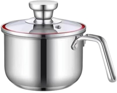MagiDeal Casserole à Lait en Acier Inoxydable, Polyvalente avec Couvercle, pour Faire bouillir Les pâtes au Lait, et Les Nouilles, 15x19.5x11cm