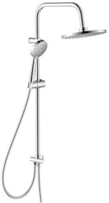 Gala Shower Program - Sistema de Ducha Conectable, con Barra Extensible 16 cm, Rociador de 22,5 cm y Ducha de Mano de 10 cm, 3 Funciones, Flexos Incluidos - Garantía de 3 Años