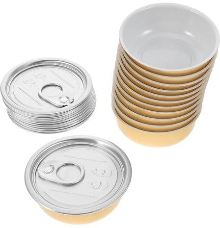 DOITOOL 12 piezas Unidades Latas de Aluminio con Tapa Fácil de Abrir Herméticas y Resistentes para Conservar Aperitivos y Alimentos Frescos Multiusos y Duraderas para Almacenaje Seguro
