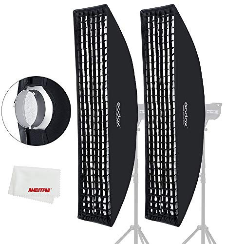 Godox Grid Softbox Strip Softbox Strip Box Beehive Honeycomb Grid Bowens Halterung für Studioblitz (2pcs FW35x160)