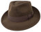Borges & Scott B&S Premium Doyle - Teardrop Fedora Hut - 100% Wollfilz - perfekt zum Reisen - was-serabweisend - Unisex - 54cm Dunkelbraun