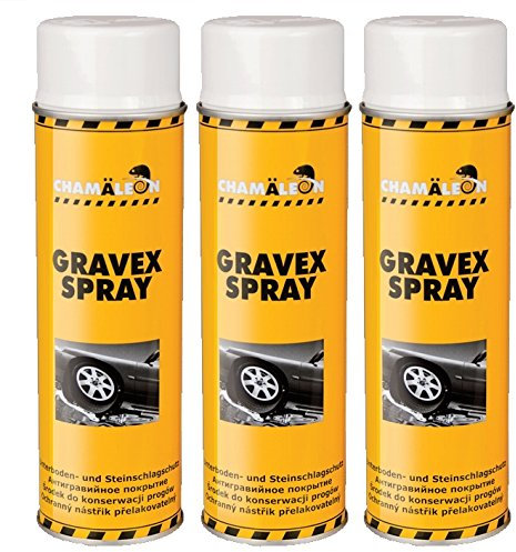 Chamäleon Unterbodenschutz 500ml Spray schwarz, weiß, grau Bitumen Sprühdose Steinschlagschutz Karroseriereparatur (weiß, 3)