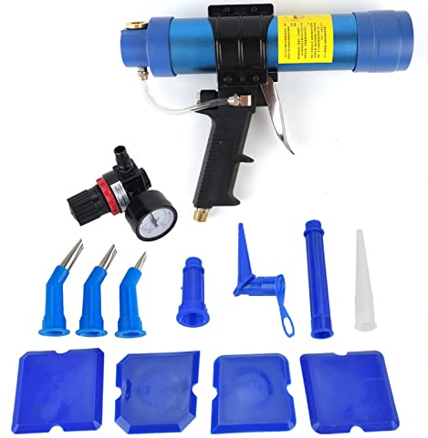 Air Power Caulk Pistola per colla in vetro Pistola per colla pneumatica regolabile Kit pistola per kit pistola ad aria compressa 310 ml