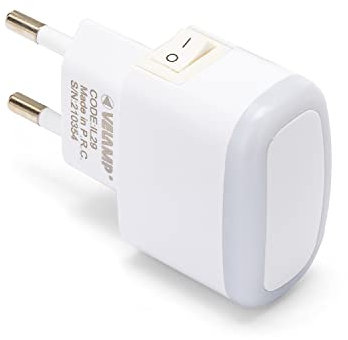 VELAMP FROOT Luce notturna LED con pulsante ON/OFF - Compatta ed elegante, illuminazione naturale – Salvaspazio - Perfetta per camere da letto, corridoi, bagni e camerette – Colore Bianco