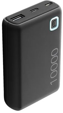 Cellularline - Power Bank ESSENCE 10000 - Caricabatterie Portatile da 10000mAh - Input 1xUSB-C, 1xMICRO USB, 10.5W - Output 1xUSB 12W - Nero