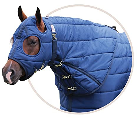 Dura-Nylon Original Horse Stable Blanket Hood | Size Medium | Color Navy | All Winter Warmth | Matches Dura-Nylon Stable Blankets | Abrasion Resistant | Adjustable & Easy Maintenance