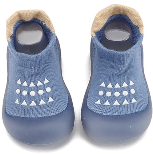 Aggroot Zapatos Calcetines Bebé Niños Niñas Primeros Pasos Zapatos Bebé Calcetines Antideslizantes con Suela de Goma,Azul,12-18 Monate/Etiquetas 2223