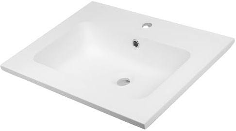 Lavabo ad Incasso Mineral Marmo Colore Bianco Opaco Mobile composizione bagno (1, 81x46 cm)
