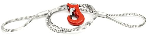 ALFA LOGISTIK Chokerrep med öglor 10 mm diameter 1 m längd – vajer med glidkrok – hållbart stålrep med öglor – starkt tillbaka – pålitligt skogsrep