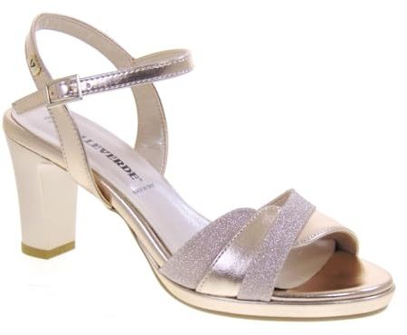 Valleverde Sandalo elegante Donna 28347 in Pelle Cipria modello casual. Una calzatura comoda adatta per tutte le Occasioni. Primavera Estate. EU 38