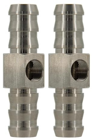 Ölschlauch-T-Fitting-Adapter,Ölsystem-T-Fitting-Adapter - 2 Stück Ersatz-T-Fitting-Adapter mit Klemmen,Pagodenförmige Anschlussadapter, passend für Gummischläuche mit 3/8 oder 1/2 Innendurchmesser,