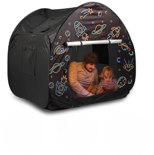 Ysityum Sensory Tienda de campaña para niños con autismo – Extra grande 47 x 47 en la habitación de los niños jugar tienda de campaña para interior, Blackout Sensory Indoor Pop Up Tienda, con puerta,