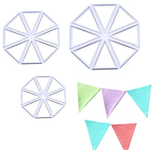 3Pcs Cake Bunting Cutters Cake Mold Bunting Flag Cutters Cake Decorating Mold Fondant Decorate Tools for Cutting Cookie Dough Beginners