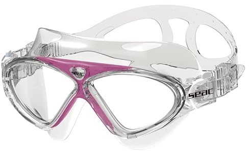 SEAC Vision Jr Occhialini a Mascherina da Nuoto in Piscina e in Mare Unisex Bambini