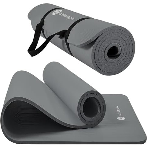 TASHIDROLMA Yogamatte Rutschfest, NBR Gymnastikmatte Mit Tragegurt, Sportmatte Fitnessmatte Yoga Matte und Trainingsmatte Dicke 1cm (183x61cm)
