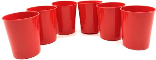 Kimmel Juego de 6 vasos de 180 ml, color rojo