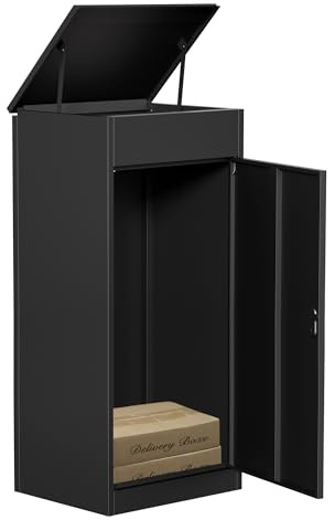 Boîte à Colis Extérieure XXL, Boîte aux Lettres avec Compartiment sur Pied pour Colis Boîte aux Lettres Anti-Vol avec Serrure à Code, Montage Mural Étanche pour Paquets Domestiques (Véranda/Jardin)