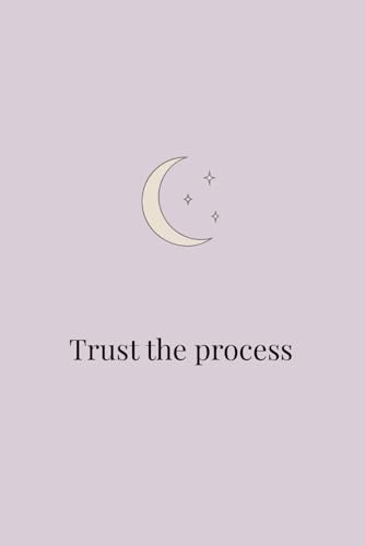 Trust the Process Minimalist Notebook – Pastel Lilac Crescent Moon Design, Inspirational Journal