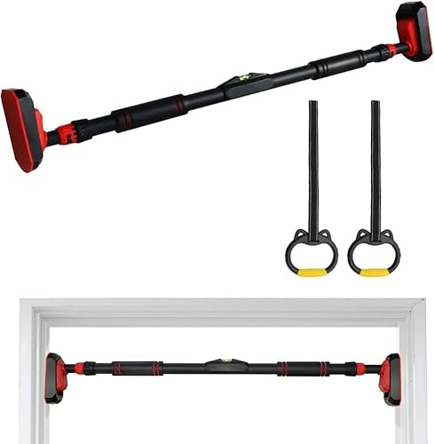 FANTECIA Barra per trazioni per telaio della porta, 70-90 cm/ 90-110 cm, Barra per trazioni per allenamento del busto superiore senza vite, carichi fino a 250 kg (taglia Large, taglia Large (90-110 CM