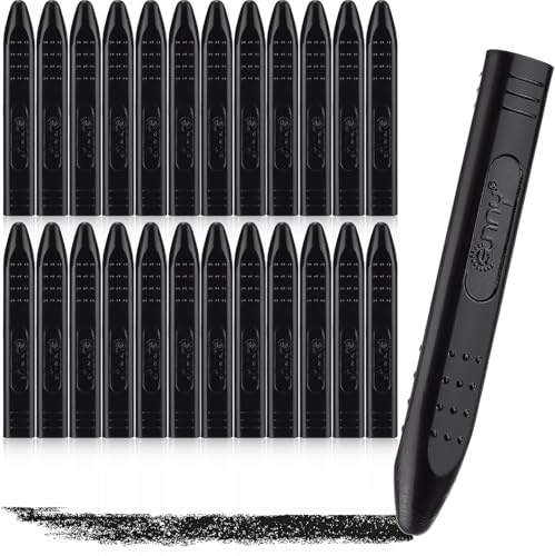 Fuyoooo 24 Pcs Black Jumbo Crayons Bulk Single Color Giant Crayons, Non-toxic, Washable, Unbreakable, No Mess, Easy-grip for Safe Coloring Gifts Arts and Crafts Essentials