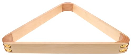TOGEVAL 2 Pezzi Supporto Triangolo per Biliardo in Legno Massello Naturale Accessorio Solido per Tavoli da Pool Porta Palline Resistente e Stabile per Partite Precise