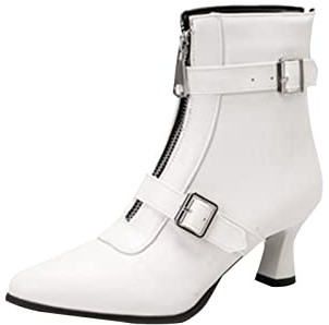 Generisch Mujer Tacón Stilettos Botines con cordones Cremallera Elegantes Botines cortos para vestidos
