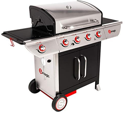 Happy Garden SOMAGIC - Barbecue au gaz Manhattan 450GPI - 4 brûleurs + réchaud 14kW