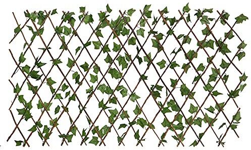 UNUS Garden Rankgitter Deko Sichtschutz Weide, künstliche Hecke mit Blättern, 100x200cm