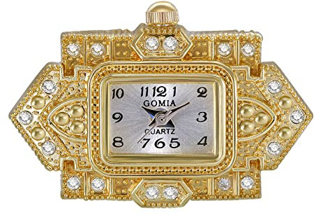JewelryWe Ringuhr Damen Fingeruhr Analog Quarz Retro Geschnitzt Blumen Strass Edelstahl Verstellbar Ring Uhr Fingerringuhr Uhrenring mit Weiß Rechteckig Zifferblatt Gold