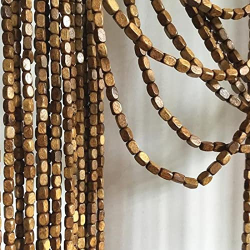 Cortinas de Cuentas de Madera Bambú, Hilo Cortina de Abalorios de Divisor de Puerta Ventana, Cortinas de Panel Pantalla Partición para Separador de Habitaciones Salón Dormitorio Cocina Decoración