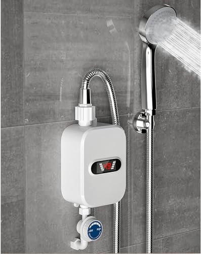 Mini chauffe-eau instantané électrique 55 °C - 3500 W - Avec protection contre les fuites - 220 V - Sans réservoir - Kit de douche - Avec protection contre le raccordement au sol
